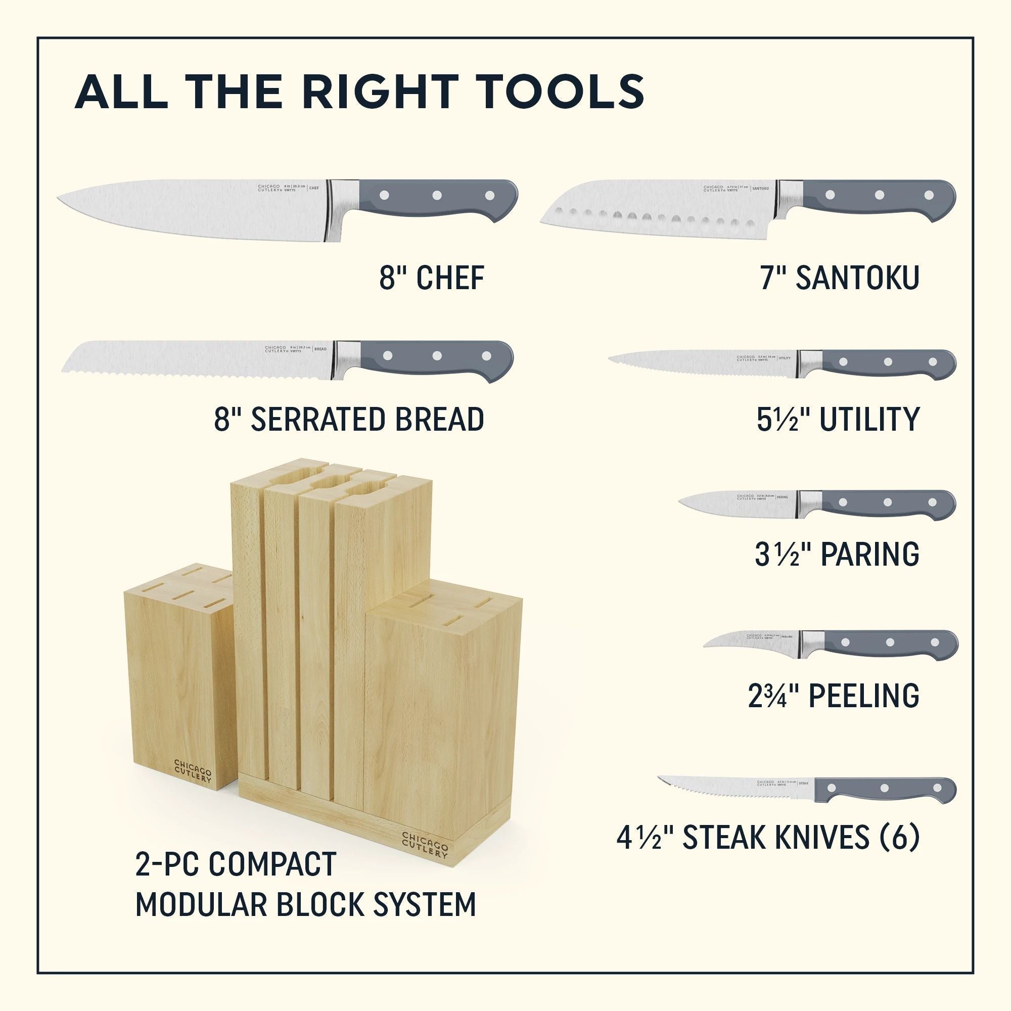 Chicago Cutlery® Halsted 14-piece Modular Block Set