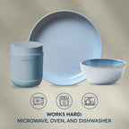 Corelle® Stoneware 16-piece Dinnerware Set, Service for 4, Nordic Blue