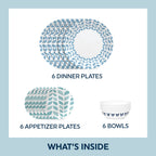 Corelle® Global Collection Northern Pines 18-piece Dinnerware Set, Service for 6