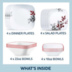 Corelle® Kyoto Leaves 16-piece Dinnerware Set, Service for 4