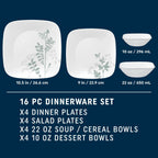 Corelle® Amalie 16-piece Dinnerware Set, Service for 4